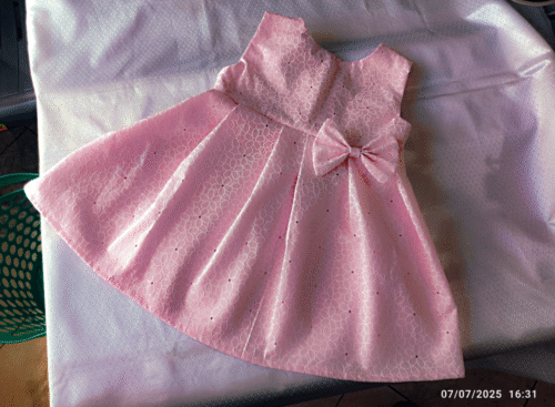 tyd57y Vestido Rosa Relieve
