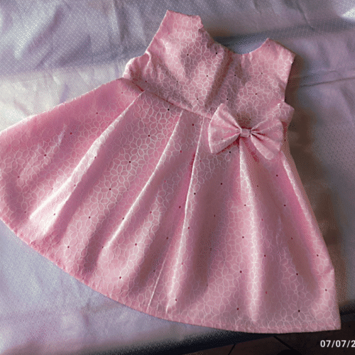 tyd57y Vestido Rosa Relieve
