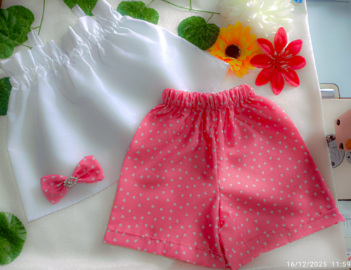 IUYG8OHI Mochito Rosa y Corazones y Blusita Mami