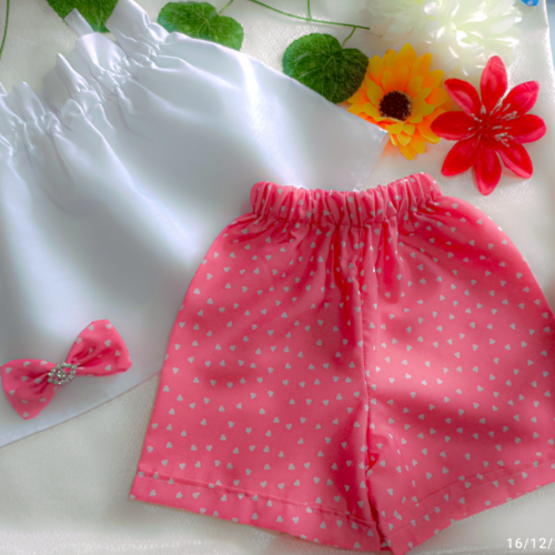 Mochito Rosa y Corazones y Blusita Mami